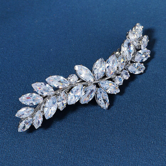 Cubic Zirconia Barrette Silver
